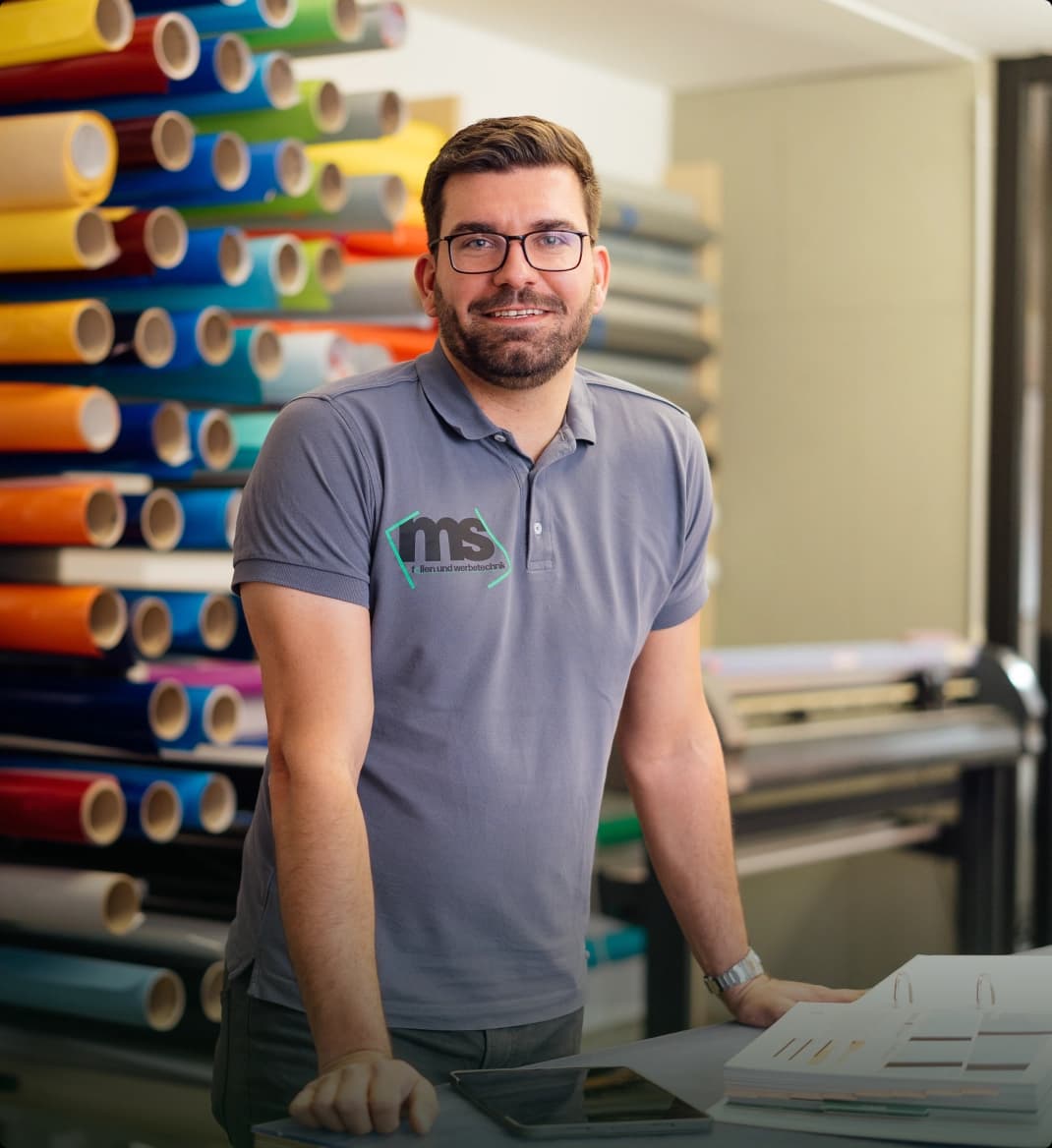 Martin Saalfeld, Geschäftsführer von MS Folien und Werbetechnik